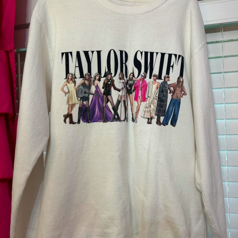 Taylor Swift White Graphic Sweater